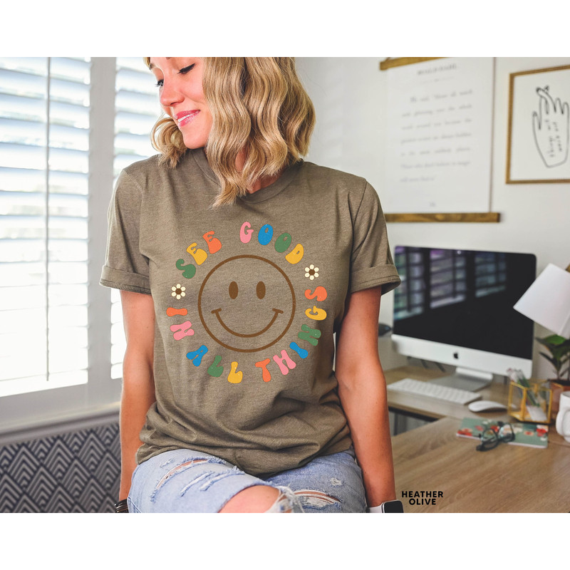 See Good In All Things T-Shirt, Retro Shirts, Groovy Aesthetic Shirt, Inspirational Shirt, Positivity Shirt, Retro Trendy Clothing - 2.jpg