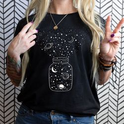 space shirt, star galaxy t shirt, astronomy shirt, outdoors shirt, crescent moon, milky way, star unisex shirt, constell