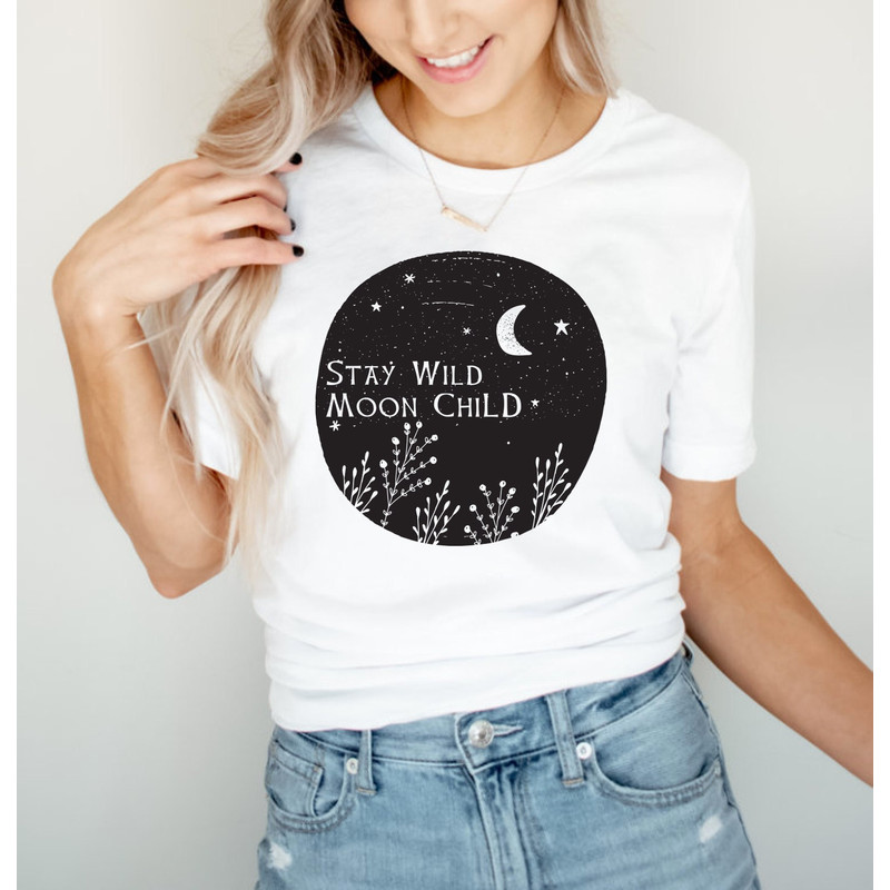 Stay Wild Moon Child Shirt, Moon Shirt, Moon Bohemian Shirt, Gift For Moon Lover, Sun And Moon Shirt, Moon T-shirt, Women Shirt, Moon Gift - 4.jpg