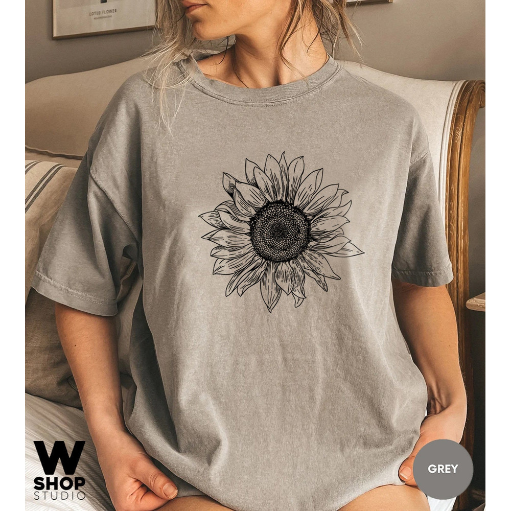 Sunflower - Sunflower Shirt, Floral Tee Shirt, Flower Shirt, Comfort Colors Garden Shirt, Womens Fall Shirt, Sunflower Tshirt - 3.jpg