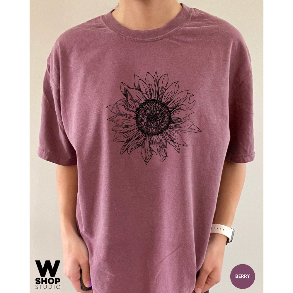 Sunflower - Sunflower Shirt, Floral Tee Shirt, Flower Shirt, Comfort Colors Garden Shirt, Womens Fall Shirt, Sunflower Tshirt - 8.jpg