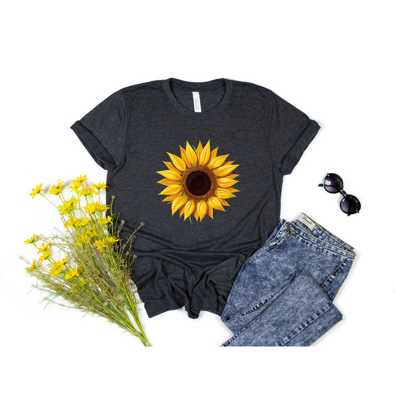 Sunflower Graphic Tee, Bella Canvas, Sunflower Women's Tee, Sunflower T Shirt, Vacation, Gift, Trending, Plus Size - 2.jpg