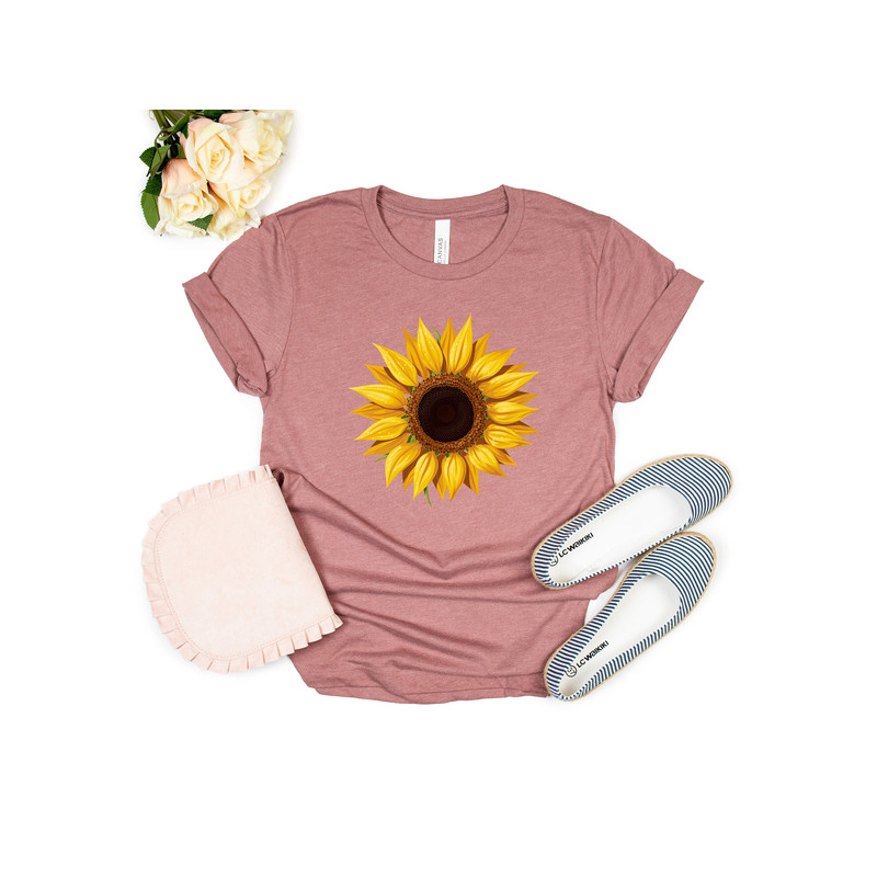 Sunflower Graphic Tee, Bella Canvas, Sunflower Women's Tee, Sunflower T Shirt, Vacation, Gift, Trending, Plus Size - 5.jpg