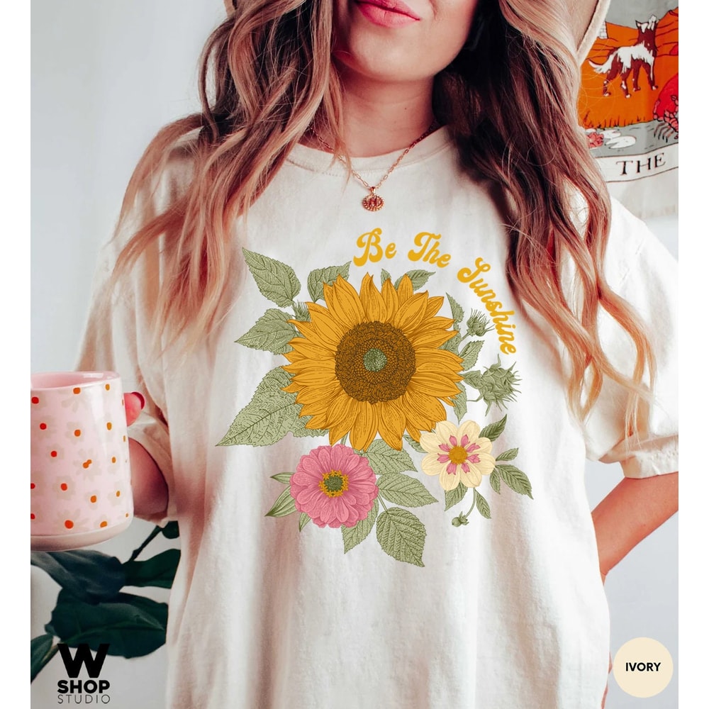 Sunflower Shirt, Comfort Colors Shirt, Floral Tee, Flower Shirt, Garden Womens Fall Shirt, Sunflower Tshirt, Boho Tee - 2.jpg