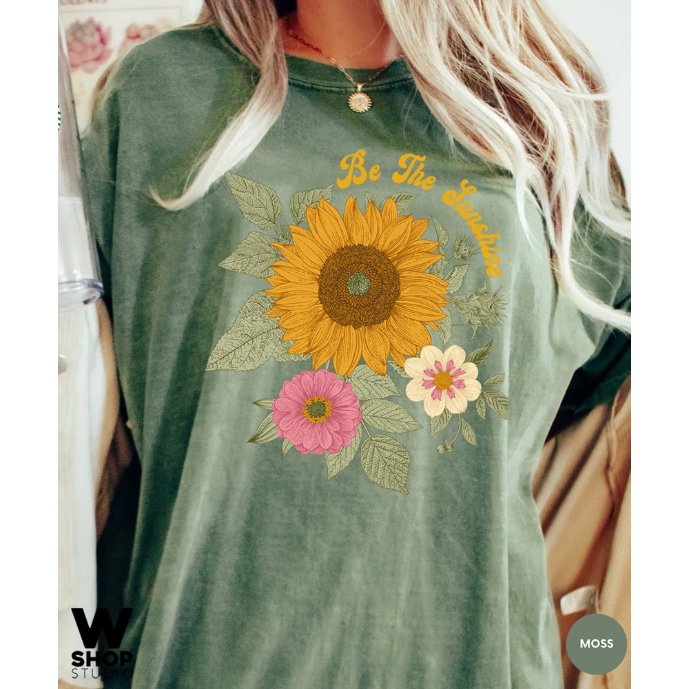 Sunflower Shirt, Comfort Colors Shirt, Floral Tee, Flower Shirt, Garden Womens Fall Shirt, Sunflower Tshirt, Boho Tee - 3.jpg