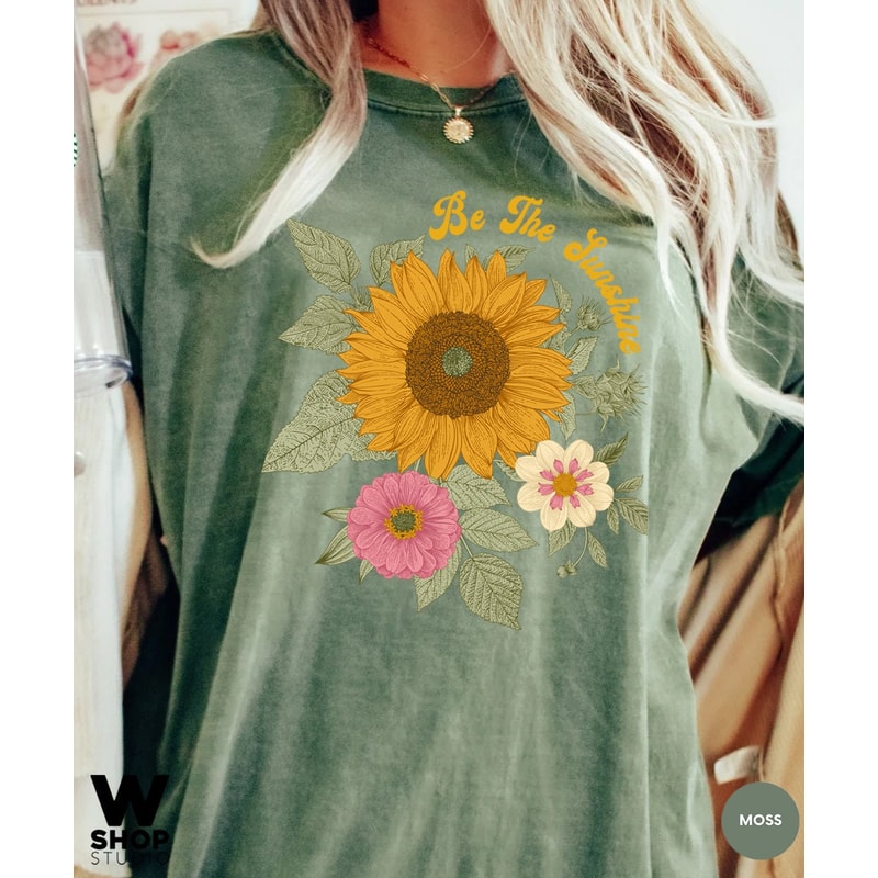 Sunflower Shirt, Comfort Colors Shirt, Floral Tee, Flower Shirt, Garden Womens Fall Shirt, Sunflower Tshirt, Boho Tee - 3.jpg