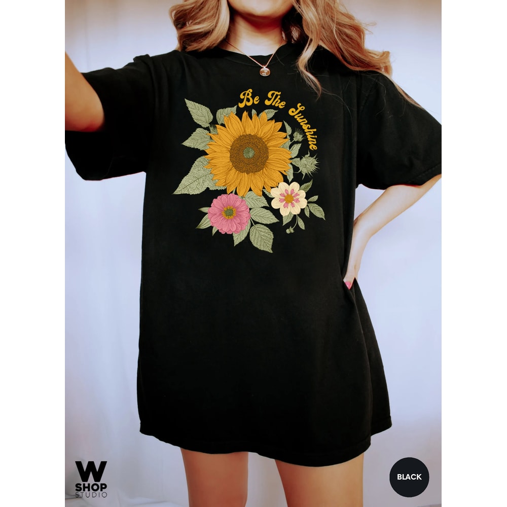Sunflower Shirt, Comfort Colors Shirt, Floral Tee, Flower Shirt, Garden Womens Fall Shirt, Sunflower Tshirt, Boho Tee - 6.jpg