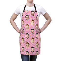 Sweet Sprinkles Apron, Custom Photo Apron, Personalized Candy Apron, Sweets Face Apron, Funny Crazy Face Kitchen Apron F