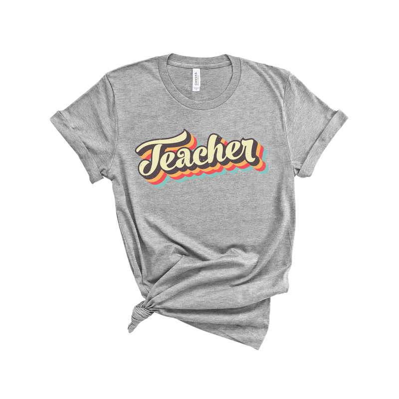 Teacher Shirt Retro Rainbow Design, teacher shirt, retro teacher shirt, retro rainbow shirt - 3.jpg