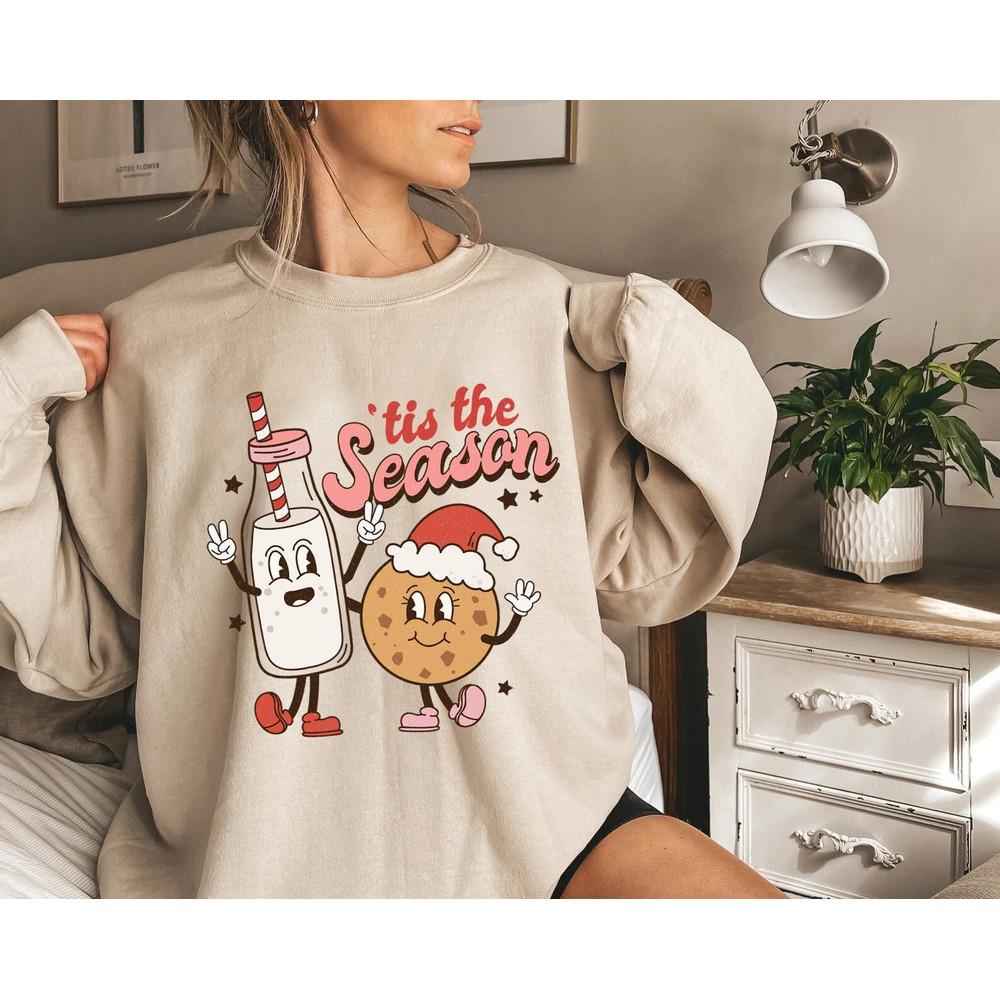 Tis the season Christmas sweatshirt, Cute chritmas sweatshirt, Christmas sweatshirt, Retro Christmas sweatshirt, Women top - 1.jpg
