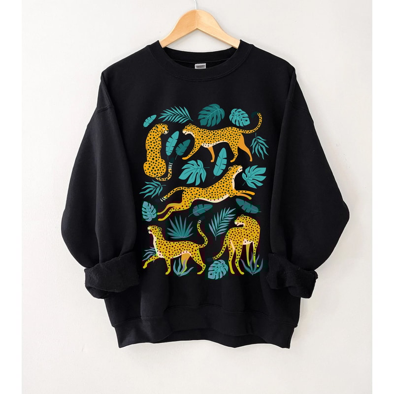 Tiger Sweatshirt, Women Botanical Shirt, Trendy Boho, Wild Animal Sweatshirt, Womens Safari, Jungle Tee - 6.jpg