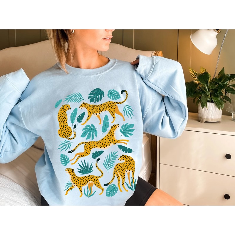 Tiger Sweatshirt, Women Botanical Shirt, Trendy Boho, Wild Animal Sweatshirt, Womens Safari, Jungle Tee - 8.jpg