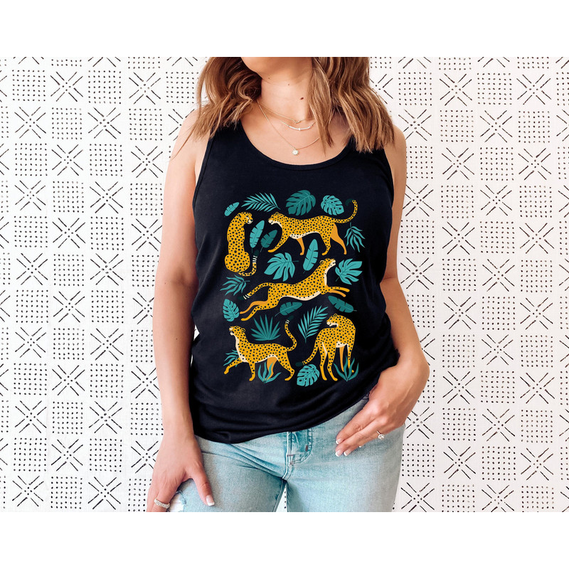 Trendy Boho Tiger Tank, Women Botanical Tank, Tiger Graphic Tee, Wild Animal Tank, Tiger Tshirt Safari Tank Womens Tiger Top Jungle - 1.jpg