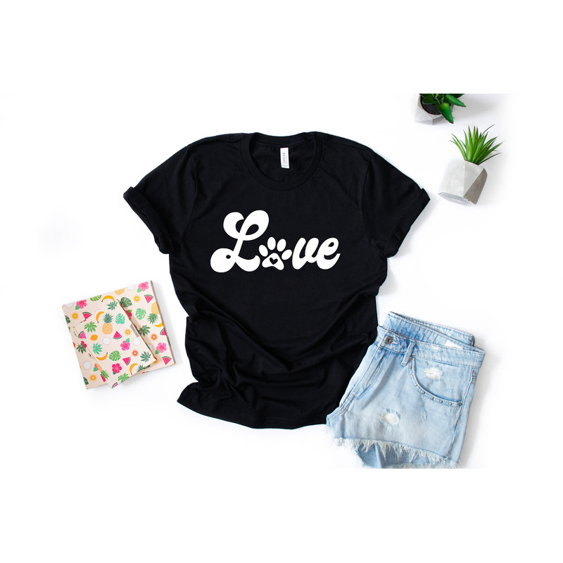 T-shirt for women, love PAW shirt, women's dog lover shirt, dog love shirt funny women's shirt, animal lover t-shirt, Funny, love dog tshirt - 2.jpg