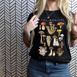 vintage illustration mushroom decor art shirt, botanical shirt, plant shirt, mushroom shirt, hippie shirt, nature lover