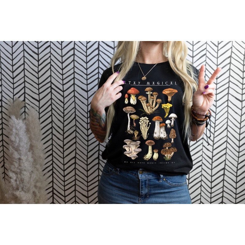 Vintage Illustration Mushroom Decor Art Shirt, Botanical Shirt, Plant Shirt, Mushroom Shirt, Hippie Shirt, Nature Lover - 1.jpg
