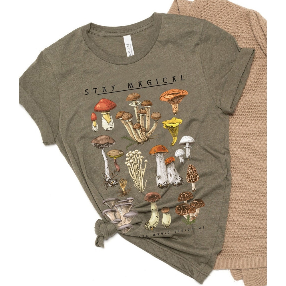 Vintage Illustration Mushroom Decor Art Shirt, Botanical Shirt, Plant Shirt, Mushroom Shirt, Hippie Shirt, Nature Lover - 2.jpg