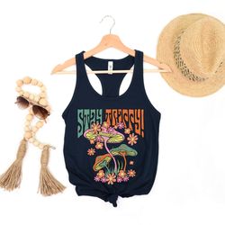vintage illustration mushroom decor art tank top, botanical tank tee, plant shirt, mushroom tank shirt, hippie nature lo