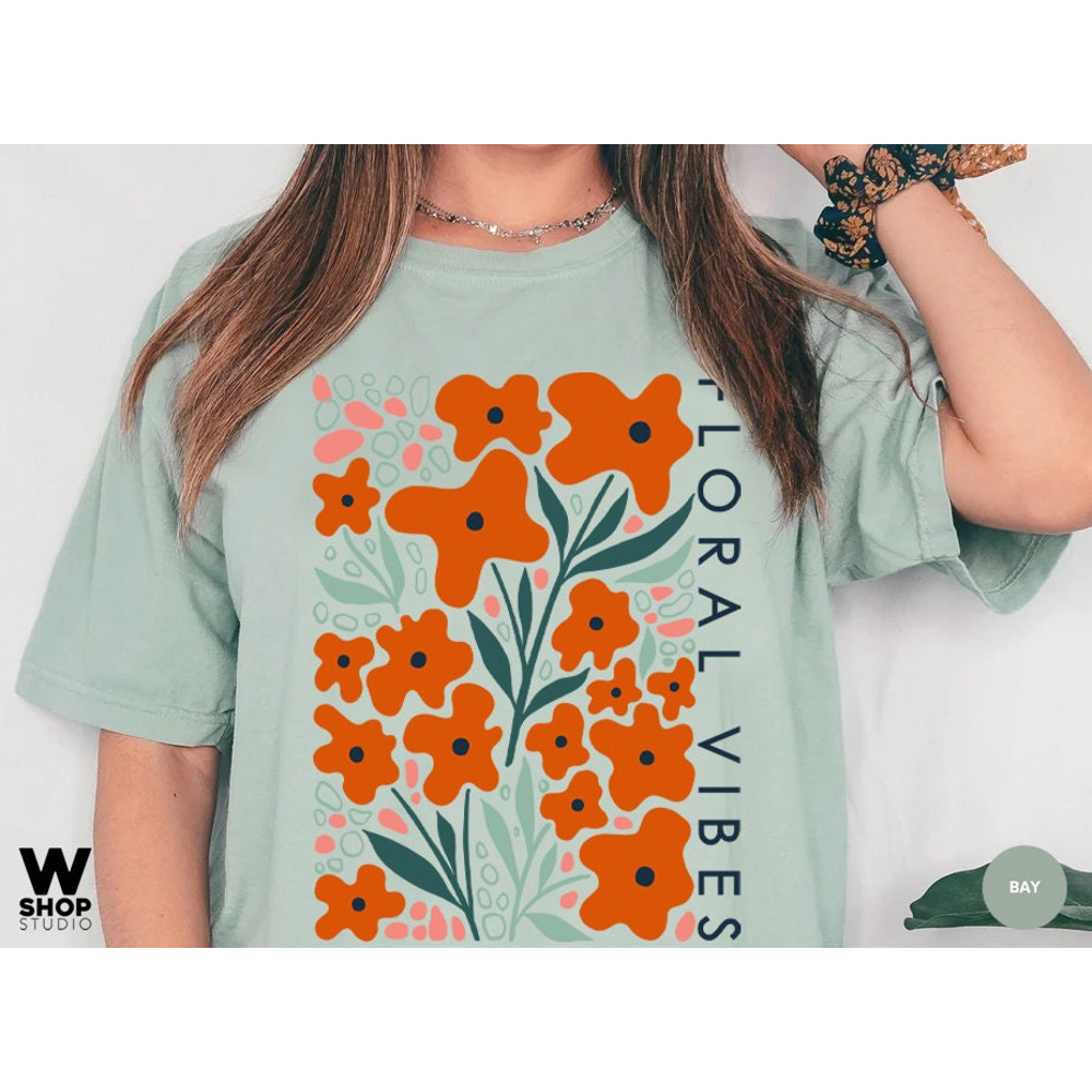 Vintage Wildflower Tshirt, Bohemian Tee, Floral Flower Shirt, Oversized Hippie Gift for Women, Ladies Shirts, Best Friend Gift - 6.jpg