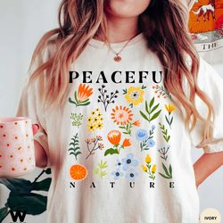 vintage wildflower tshirt, meadow floral shirt, comfort colors, oversized flower tee, gift for women, ladies best friend