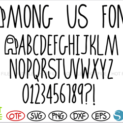 Among Us Font OTF, Among Us Font SVG, Among Us Logo svg vector, Game Font, Among Us letters svg
