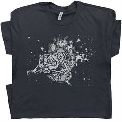 circus tiger t shirt weird graphic shirts jumping through hoop space cowboy vintage nasa t shirt retro science solar sys