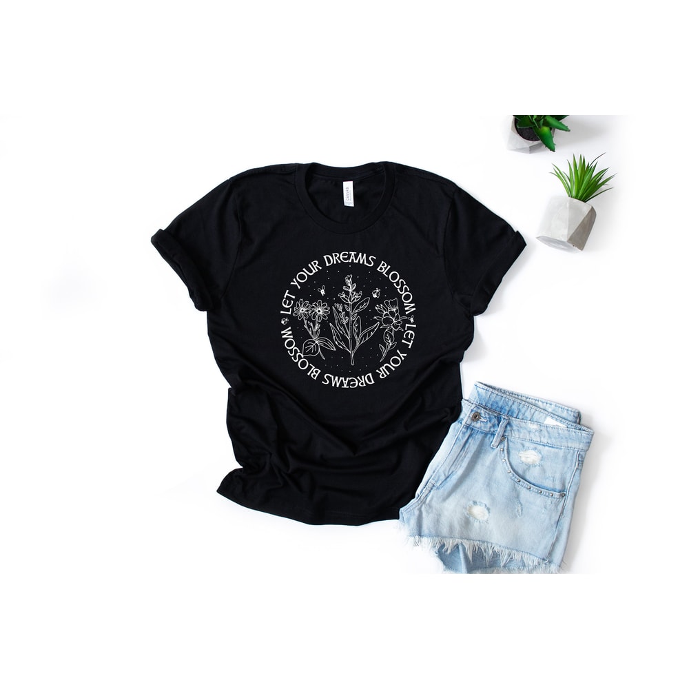 Wildflower T Shirt, Wildflower Shirt, Dandelion Shirt Women, Windflower Tee, Flowers in Nature Tee, Blossoms Shirt, Canvas Graphic Tee - 4.jpg