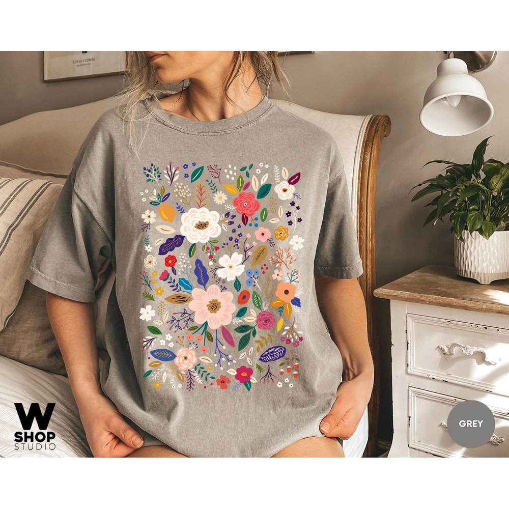 Wildflower Tshirt, Comfort Colors Shirt, Floral Tshirt, Flower Shirt, Gift for Women, Ladies Shirts, Best Friend Gift - 3.jpg
