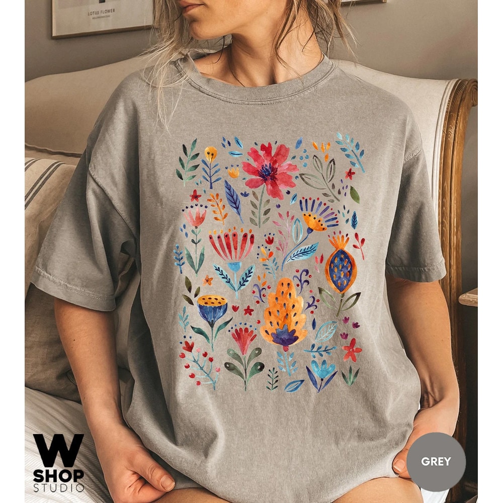 Wildflower Tshirt, Comfort Colors Shirt, Floral Tshirt, Flower Shirt, Gift for Women, Ladies Shirts, Best Friend Gift - 5.jpg