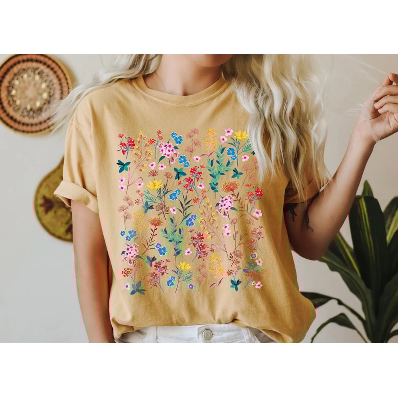 Wildflower Tshirt, Wild Flowers Shirt, Floral Tee, Flower Shirt, Gift for Women, Ladies Shirts, Best Friend Gift, Oversized, Comfort Colors - 6.jpg