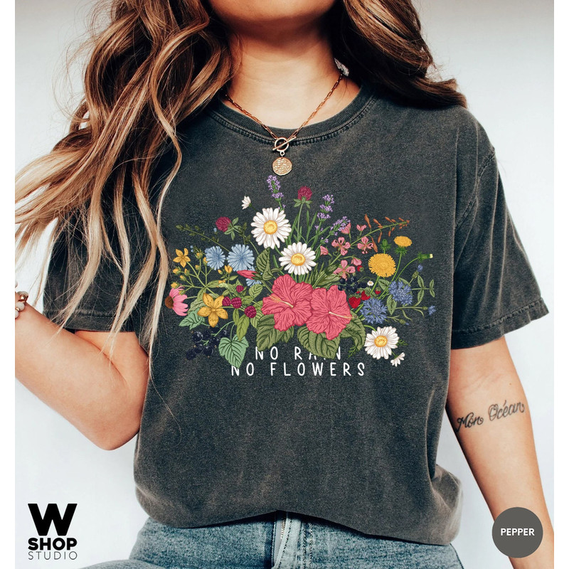 Wildflower Tshirt, Wild Flowers Shirt, Floral Tshirt, Flower Shirt, Comfort Colors Women, Ladies Shirts, Best Friend Gift, Oversized - 1.jpg