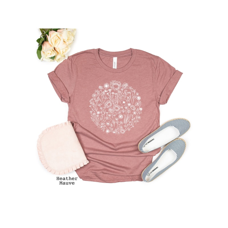 Wildflower Tshirt, Wild Flowers Shirt, Floral Tshirt, Flower Shirt, Gift for Women, Ladies Shirts, Best Friend Gift - 2.jpg
