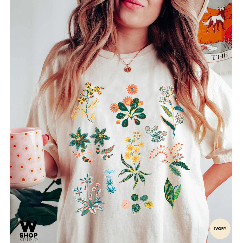 Wildflower Tshirt, Wild Flowers Shirt, Floral Tshirt, Flower Shirt, Oversized Women Tee, Ladies Shirts, Best Friend Gift - 2.jpg