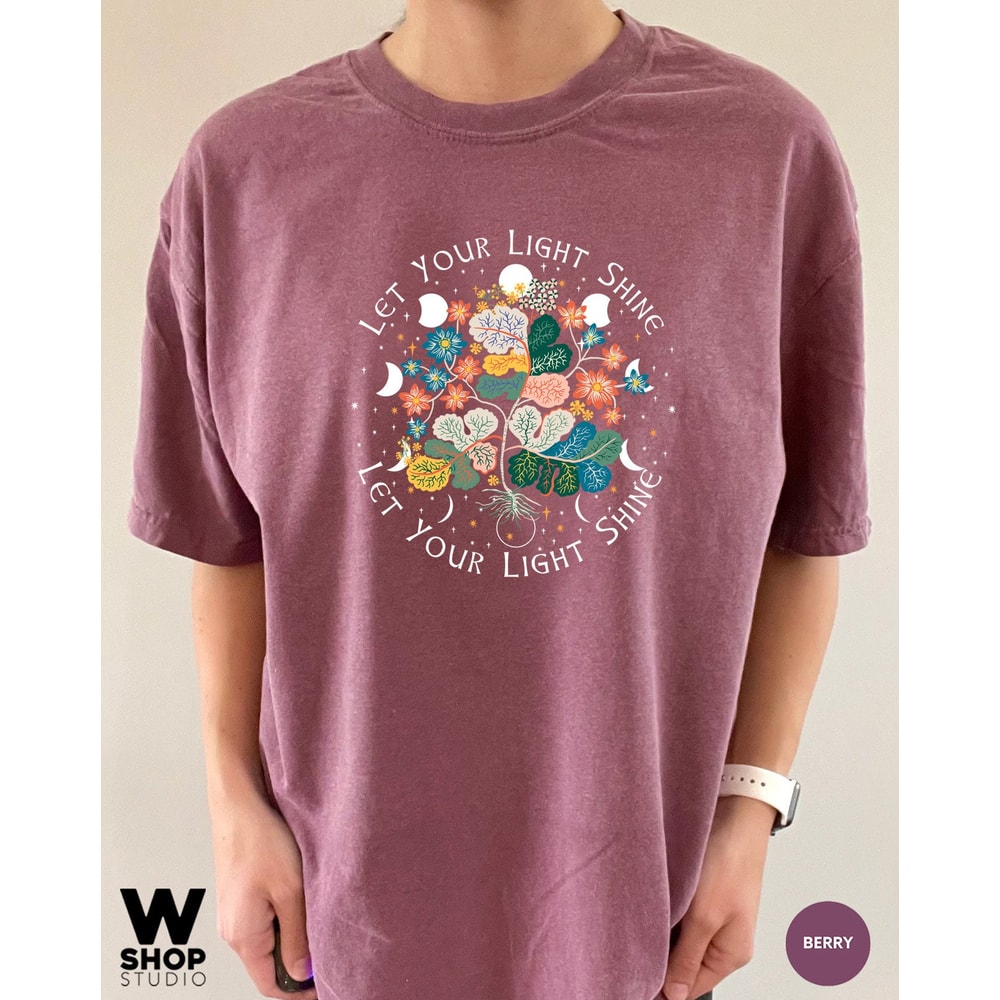 WildFlowers Shirt, Boho Moon Shirt, Oversized Floral Shirt, Bohemian Tshirt, Wildflowers, Womens Tees, Ladies Shirts, Gift for Her - 8.jpg