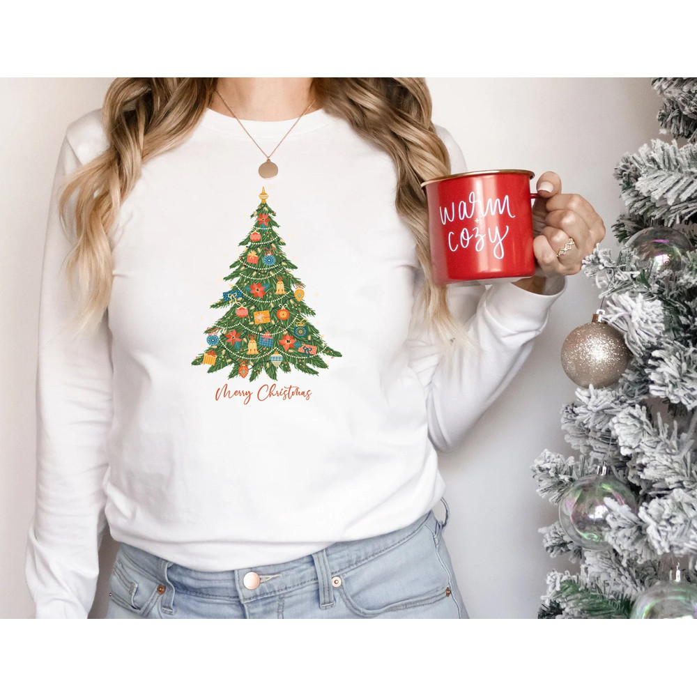 Womens Christmas Long Sleeve Shirt, Christmas Crewneck Sweater, Christmas Tree Long Sleeve, Holiday Shirt for Women, Winter - 4.jpg