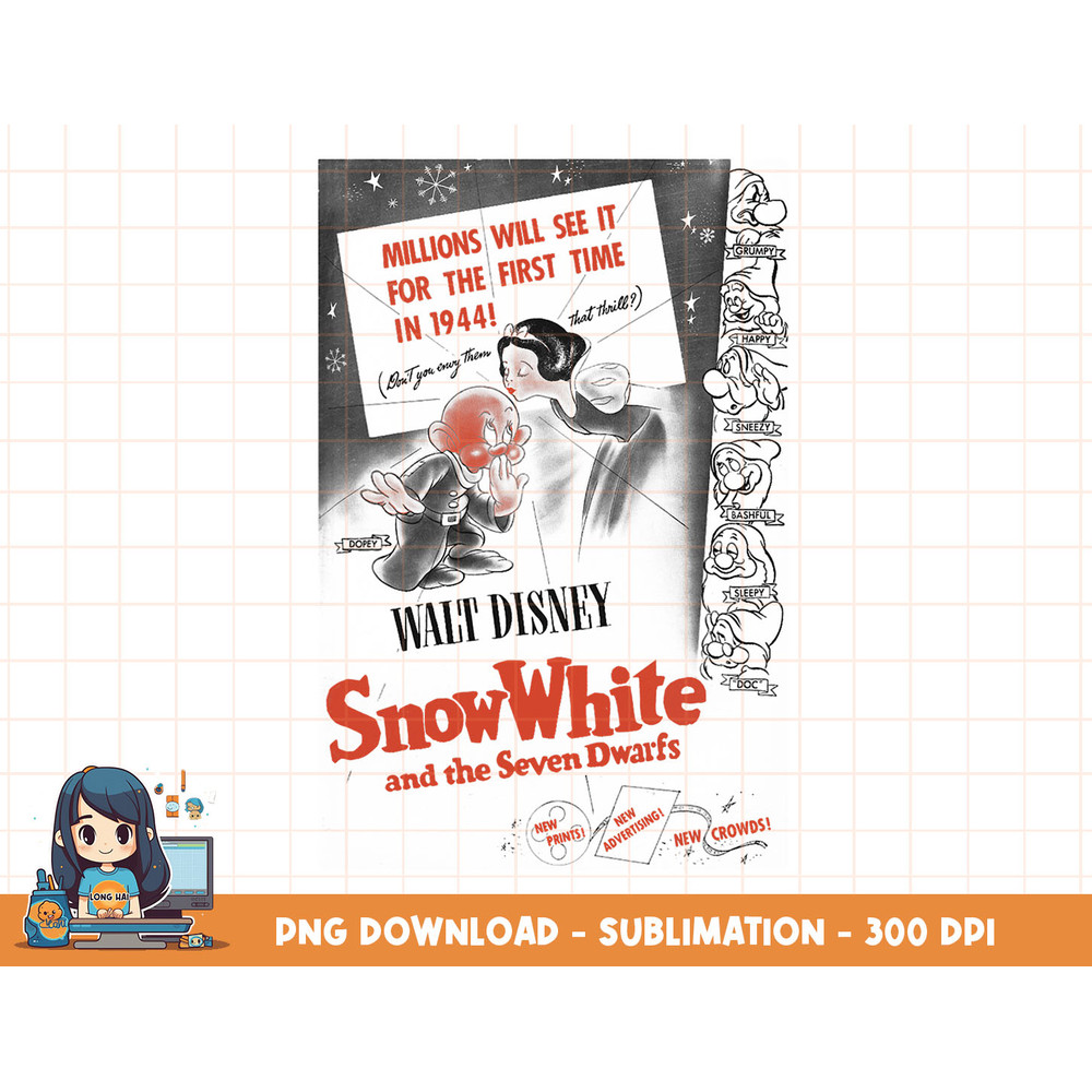 Disney Snow White Vintage Movie Poster png, sublimation, digital print.jpg
