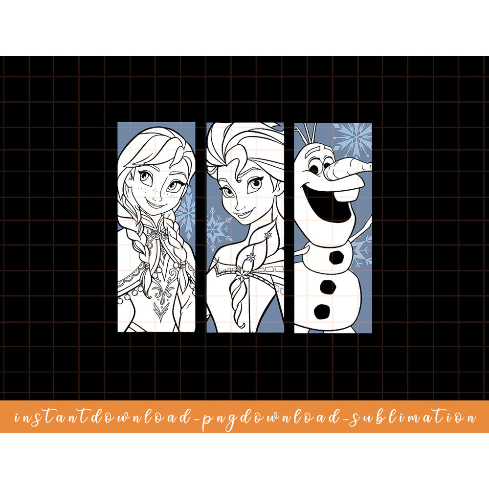 Disney Frozen Elsa Anna Olaf Character Panels png, sublimate, digital download.jpg