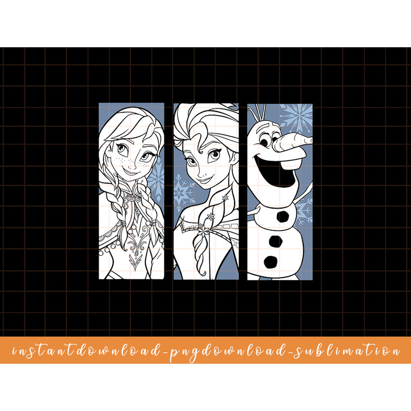 Disney Frozen Elsa Anna Olaf Character Panels png, sublimate, digital download.jpg