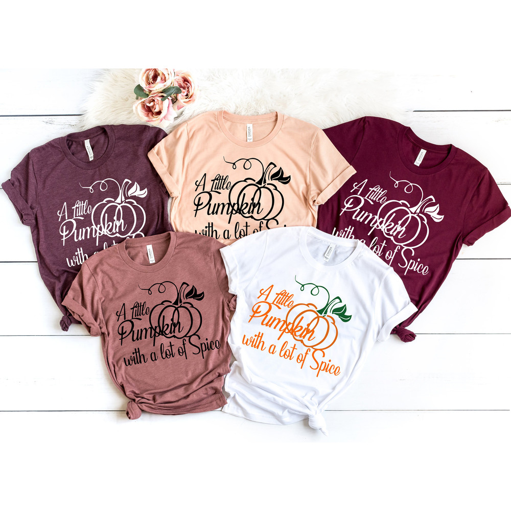 A Little Pumpkin With a Lot of Spice, Pumpkin Tee, Pumpkin Spice Tee, Autumn, Fall Shirt, Thankful, Thanksgiving, Pumpkin Spice Season - 2.jpg