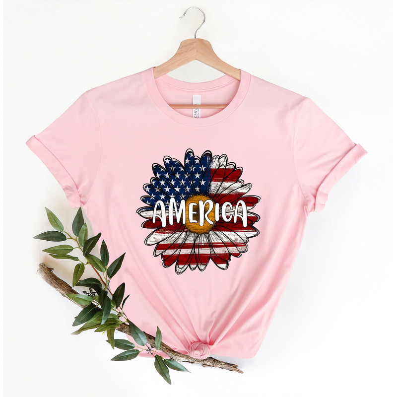 America Sunflower Shirt, USA Flag Flower T Shirt, Gift For American, 4th Of July Flag, Sunflower Shirts, Sunflower Lover,American Flag Shirt - 2.jpg
