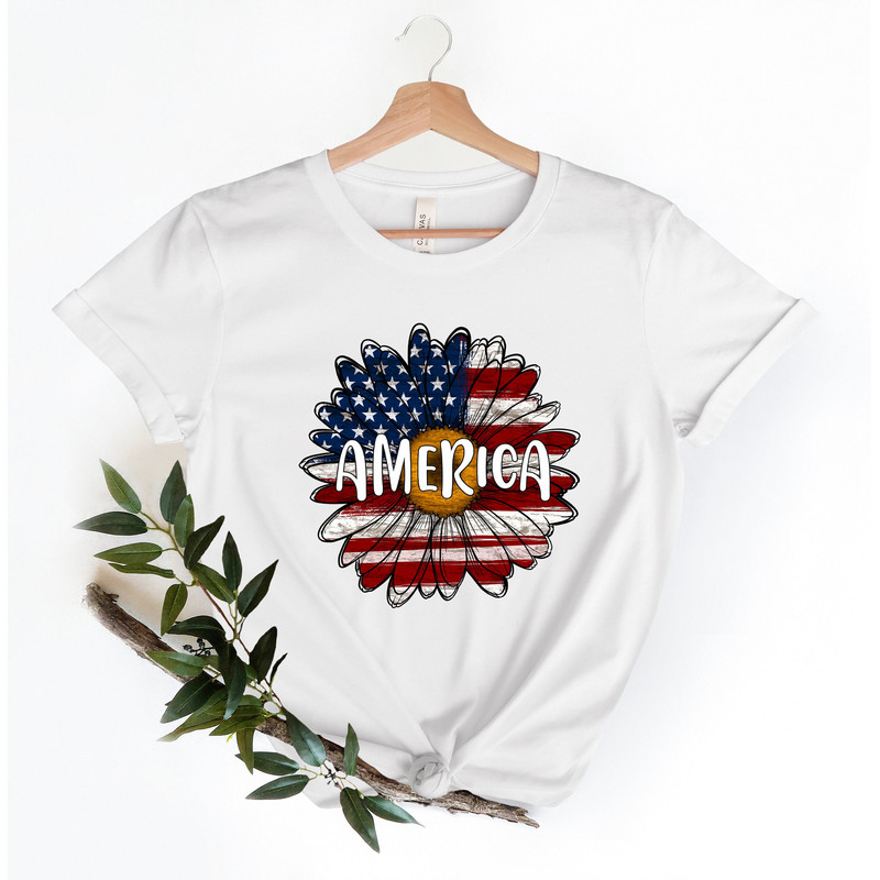 America Sunflower Shirt, USA Flag Flower T Shirt, Gift For American, 4th Of July Flag, Sunflower Shirts, Sunflower Lover,American Flag Shirt - 4.jpg