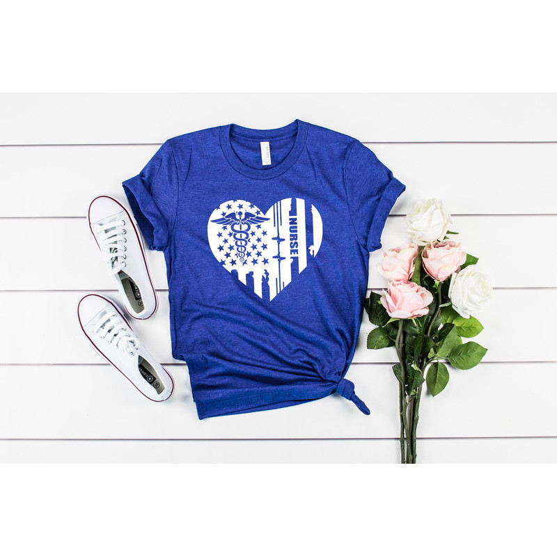 American Medical Heart Montage Shirt-Nurse Appreciation Gift-Nurse Gift Idea-Nurses Week Gift-Nurse Flag Shirt,Nurse School Shirt - 1.jpg