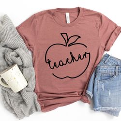 back to school teacher t-shirt, cute teacher shirt, apple teacher shirt,gift for teachers, kindergarten teacher,back to