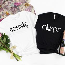 bonnie and clyde shirt, couple shirt, honeymoon shirt,wedding shirt,wife and hubs shirts, just married shirts, matching