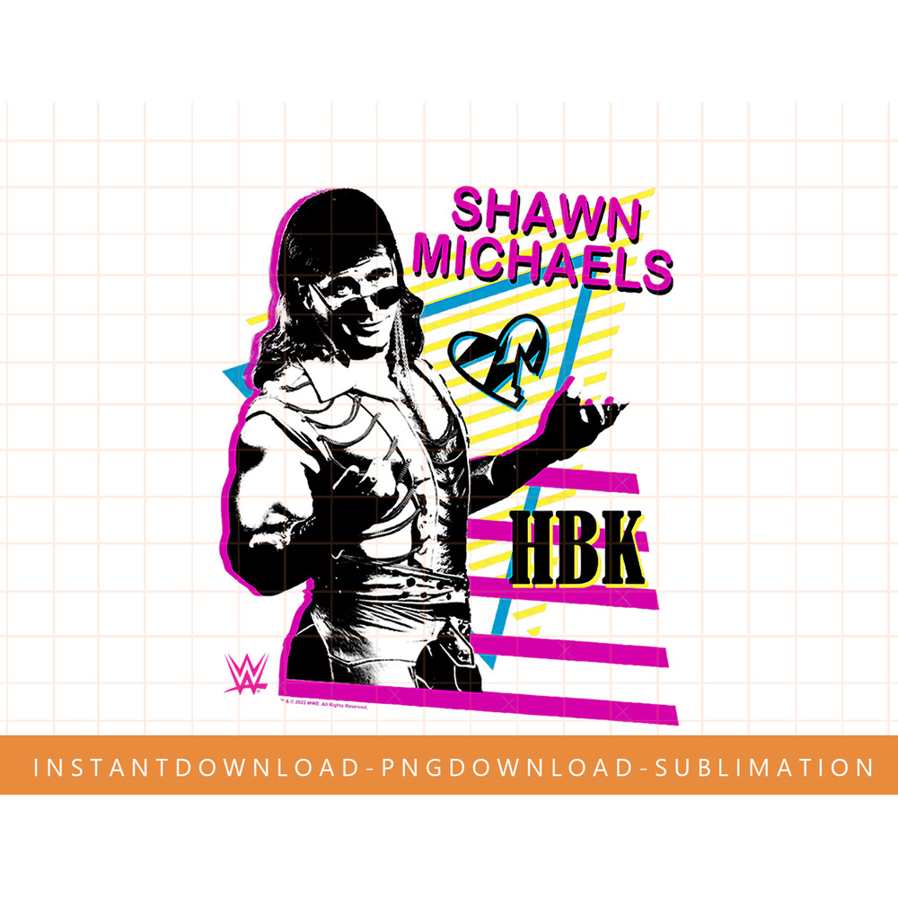 WWE Shawn Michaels HBK Neon Poster T-Shirt copy.jpg