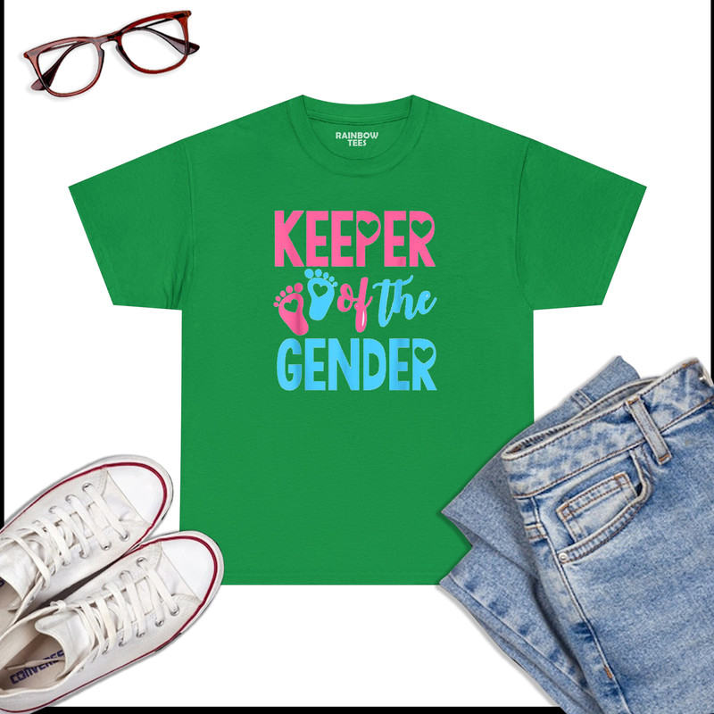Gender-Reveal-Keeper-Of-The-Gender-T-Shirt,-Gender-Reveal-T-Shirt-Irish-Green.jpg