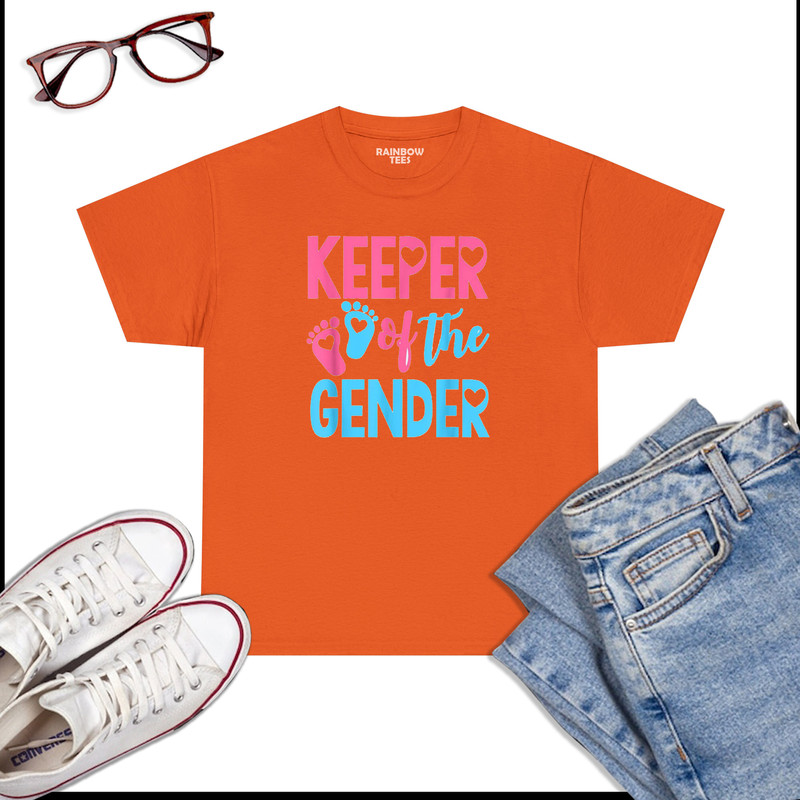 Gender-Reveal-Keeper-Of-The-Gender-T-Shirt,-Gender-Reveal-T-Shirt-Orange.jpg