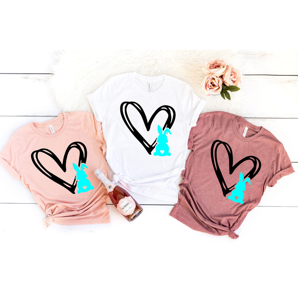 Bunny Heart shirt, Easter shirt, Easter bunny graphic tee, Easter shirts for women,Ladies Easter Bunny shirt,Easter Gift Tee,Easter Love Tee - 2.jpg