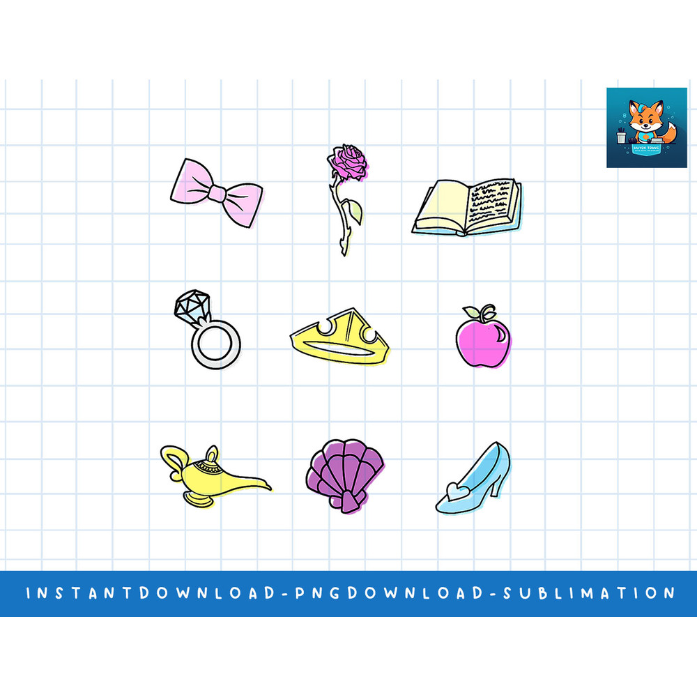 Disney Princess Icons png, sublimate, digital print.jpg