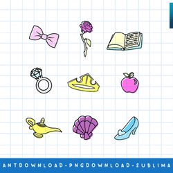 disney princess icons png, sublimate, digital print